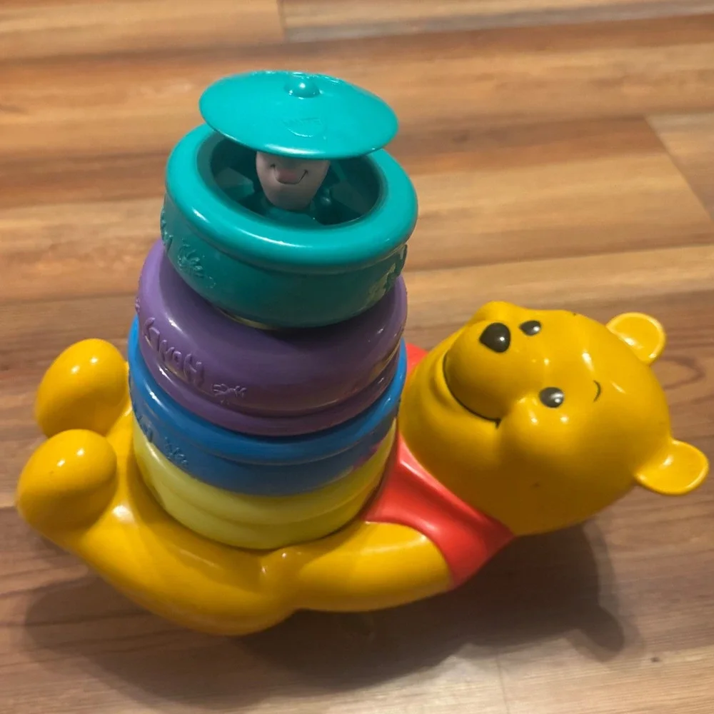 Vintage 1994 Disney Winnie the Pooh Popping Surprise Piglet Stacker Musical Toy